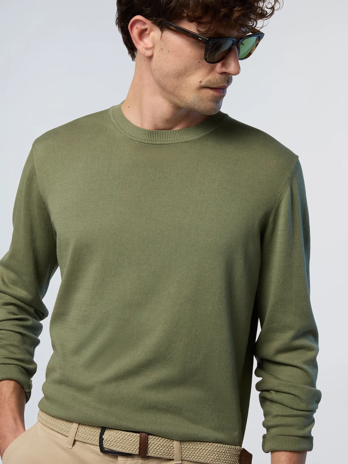 North Sails pull col rond coton bio logo