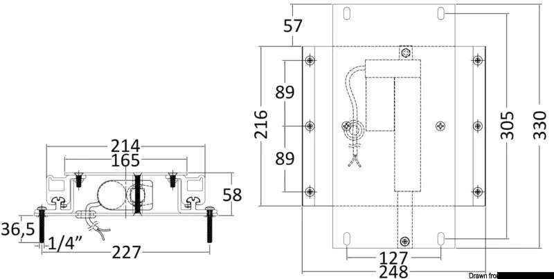 Osculati glissière électrique siège 12 V aluminium