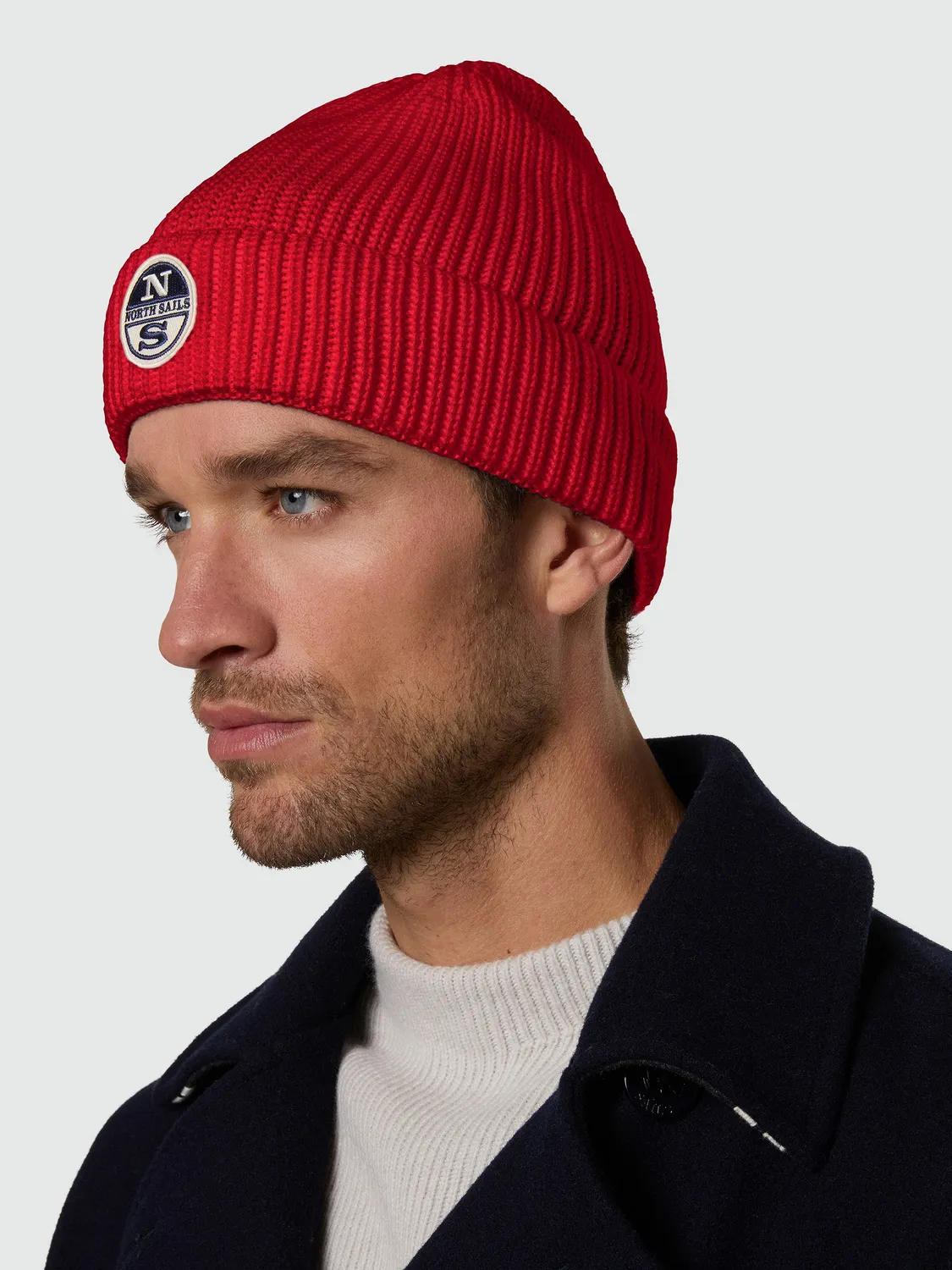 North Sails Beanie bonnet brodé white onyx