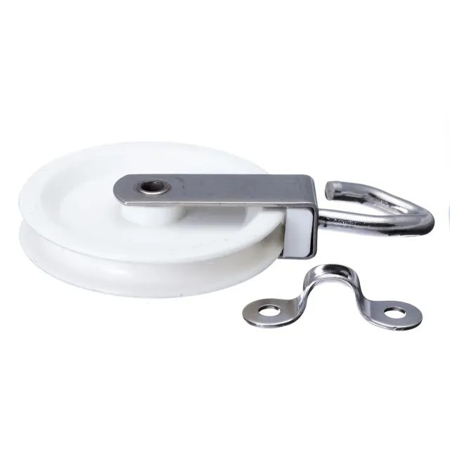 RWO R1632 poulie câble direction crochet 65 mm inox
