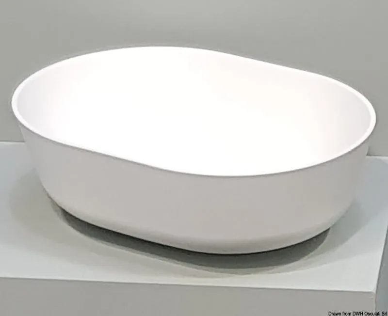 Ocritech lavabo semi-ovale blanc 350x260 mm mat