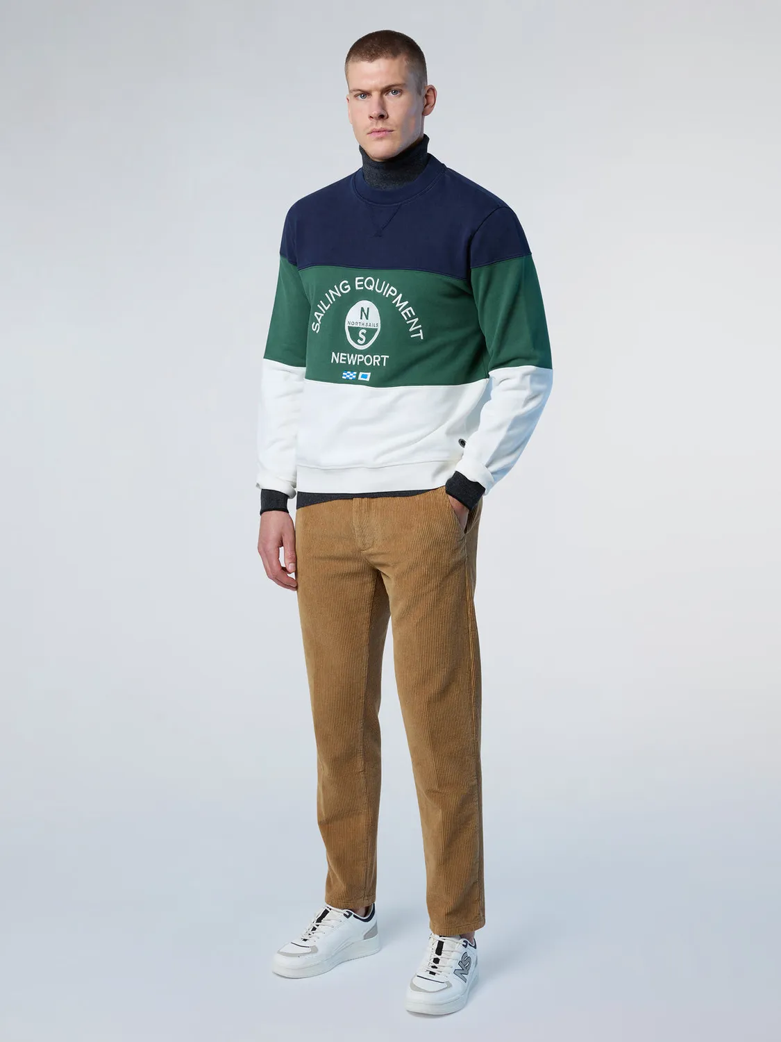 North Sails sweat brodé color-block coton bio