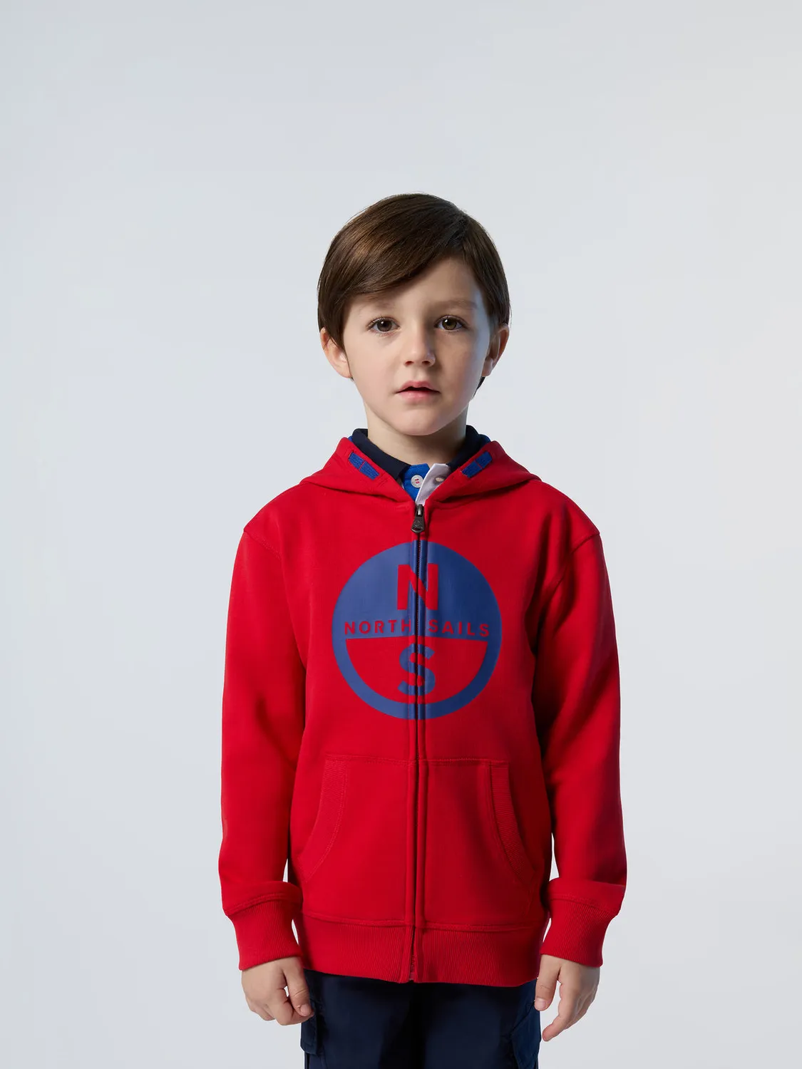 North Sails sweat zippé enfant maxi logo coton bio