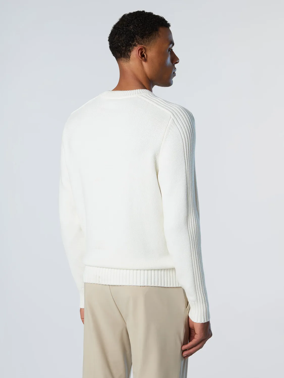 North Sails Pull col rond V coton bio nylon