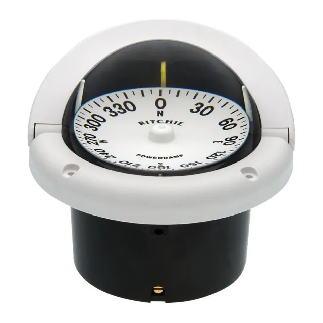 Ritchie Helmsman compas encastrable blanc 3"3/4 éclairage 12V