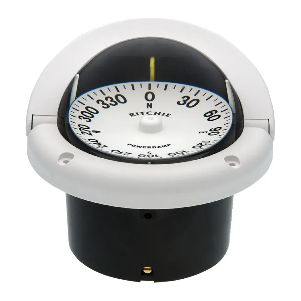 Ritchie Helmsman compas encastrable blanc 3"3/4 éclairage 12V