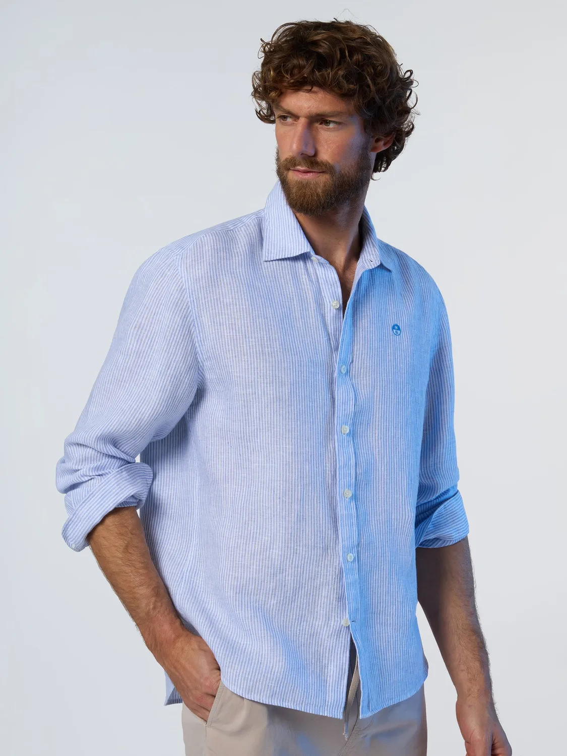 North Sails chemise lin rayée homme regular