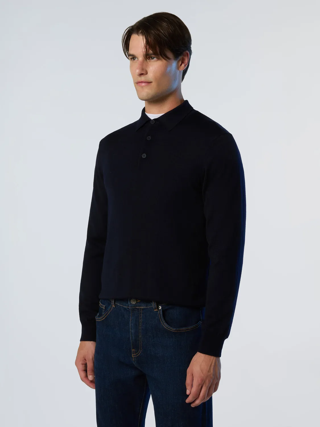 North Sails Merino pull polo laine manches longues
