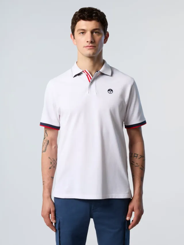 North Sails Striped Placket polo coton bio piqué