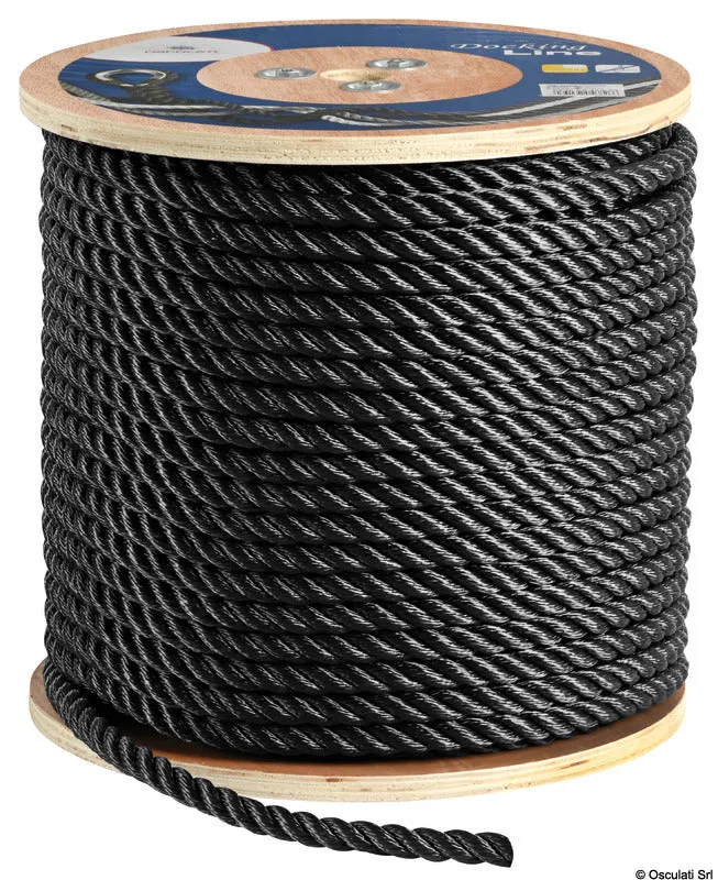 easysea cordage 3 torons noir 10 mm bobine 200 m