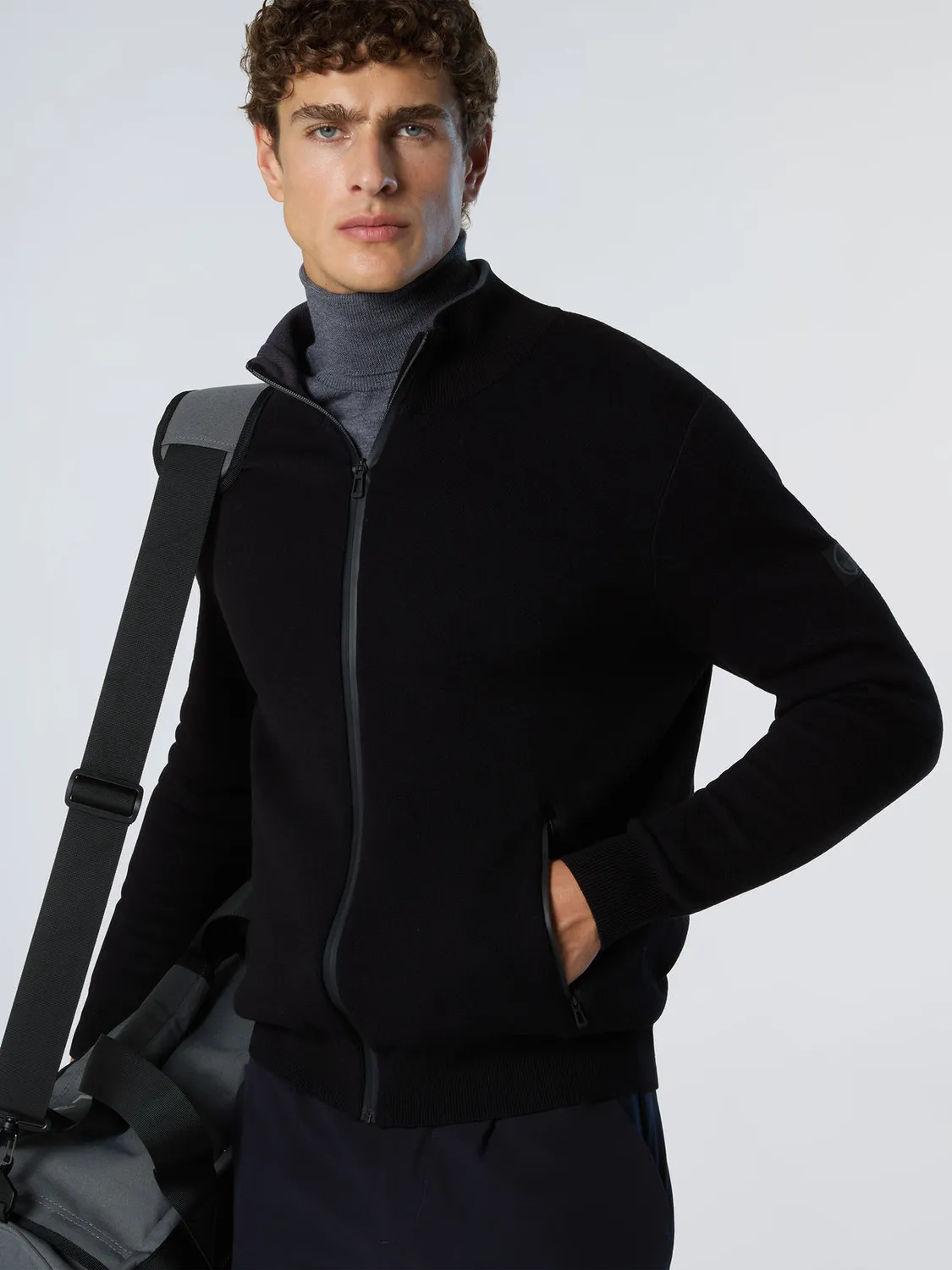 North Sails pull zippé bonded viscose coton