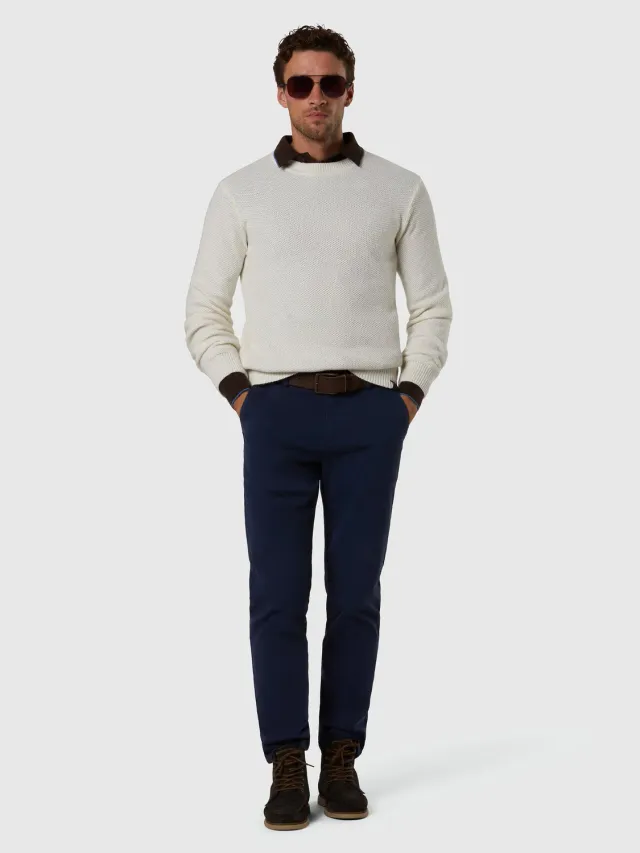 North Sails Honeycomb pull col rond homme marshmallow