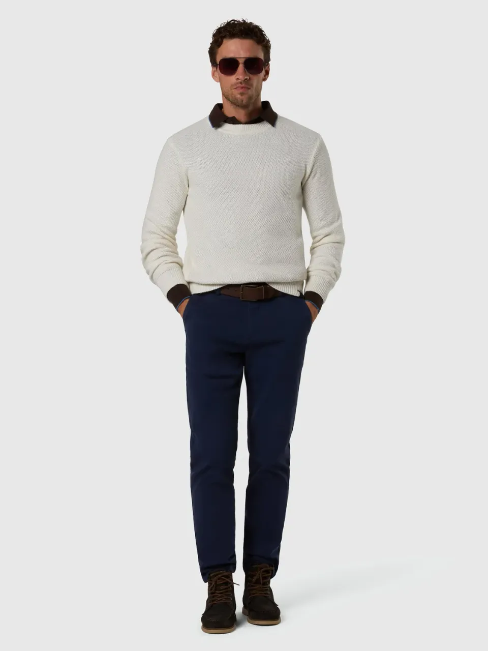 North Sails Honeycomb pull col rond homme marshmallow