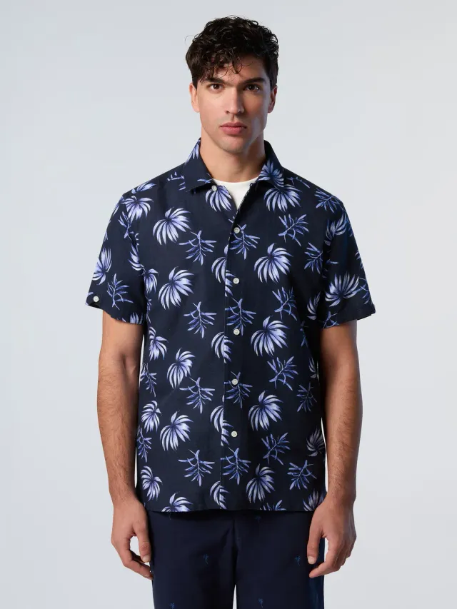 North Sails chemise bowling tropicale lin homme