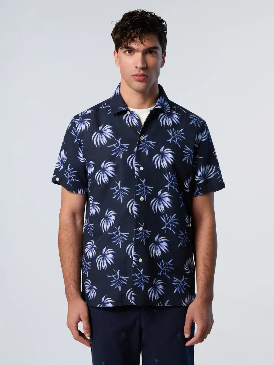 North Sails chemise bowling tropicale lin homme