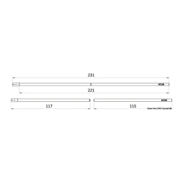 Osculati mat carbone bimini 110/231 cm amovible