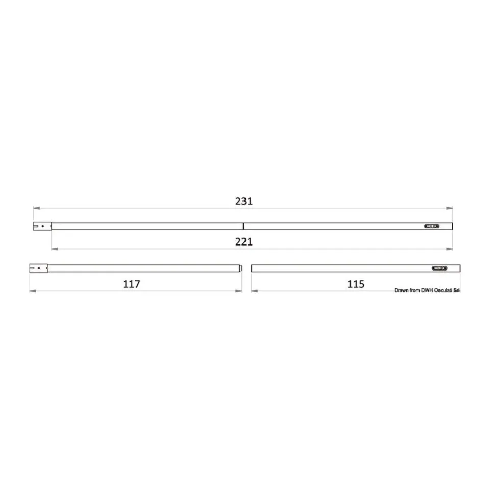 Osculati mat carbone bimini 110/231 cm amovible