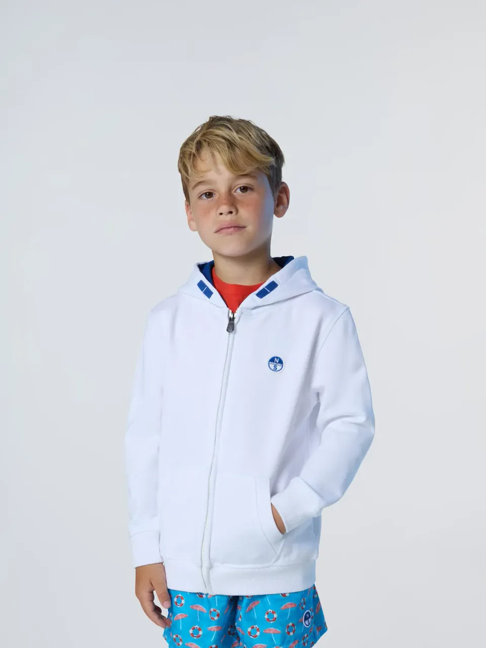 North Sails sweat à capuche zippé enfant coton bio patch
