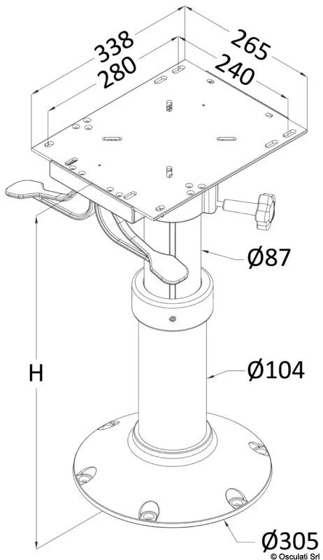 easysea Maxi pied siège télescopique 482-711mm