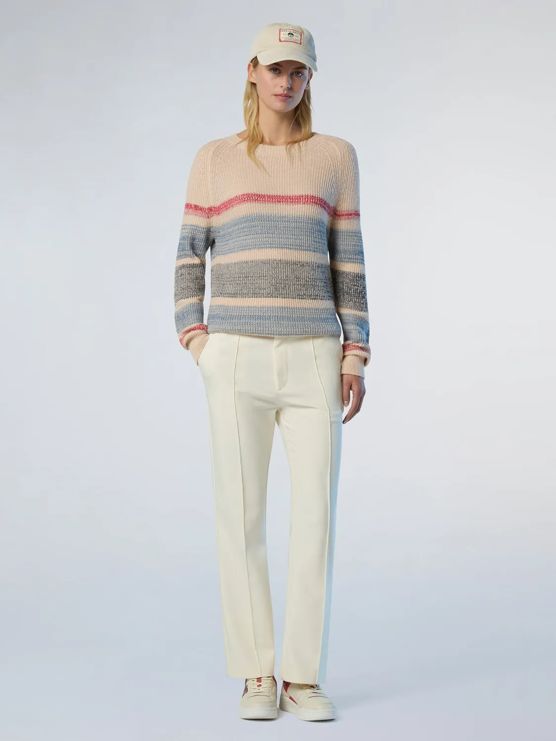 North Sails pull rayé alpaga col rond manches raglan