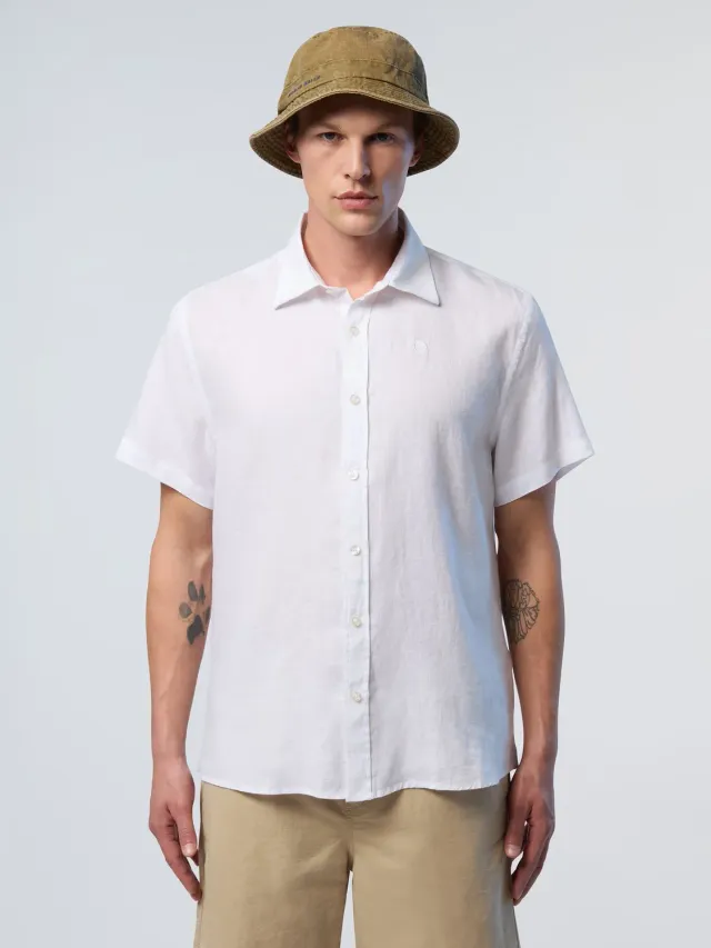 North Sails chemise lin homme manches courtes blanc