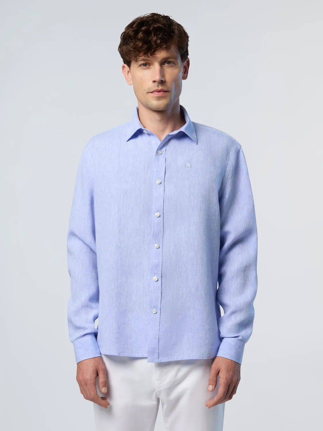 North Sails chemise lin brodée logo homme