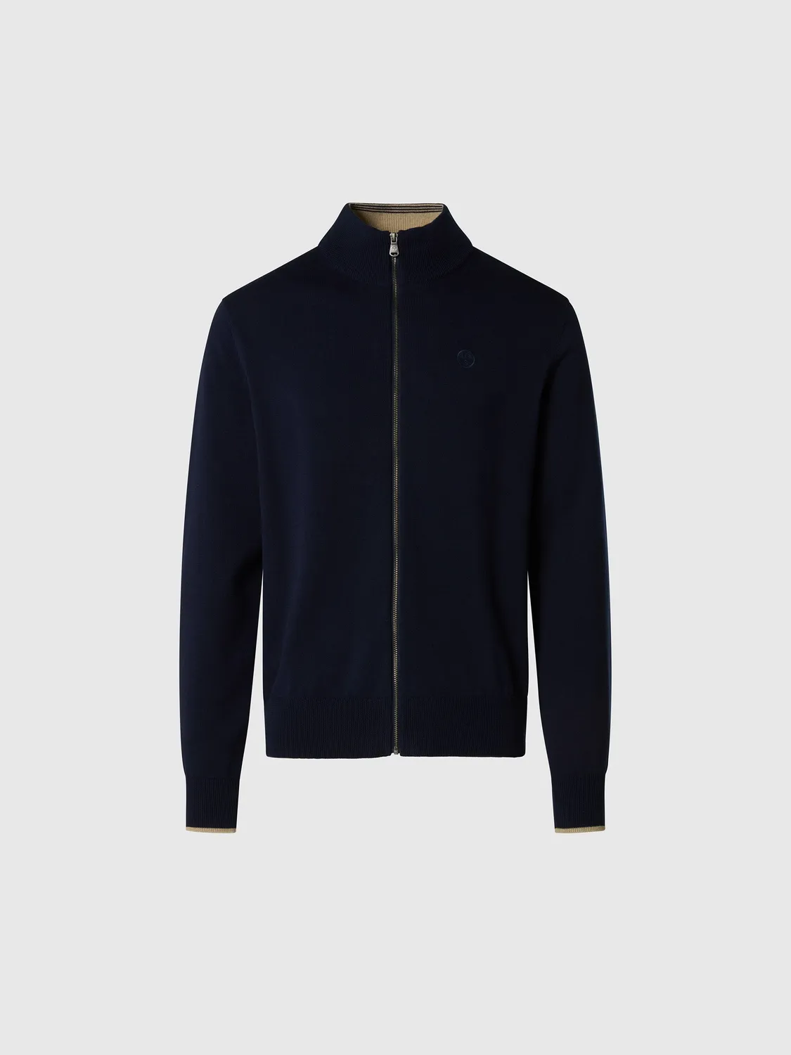North Sails pull zippé logo ton sur ton marine