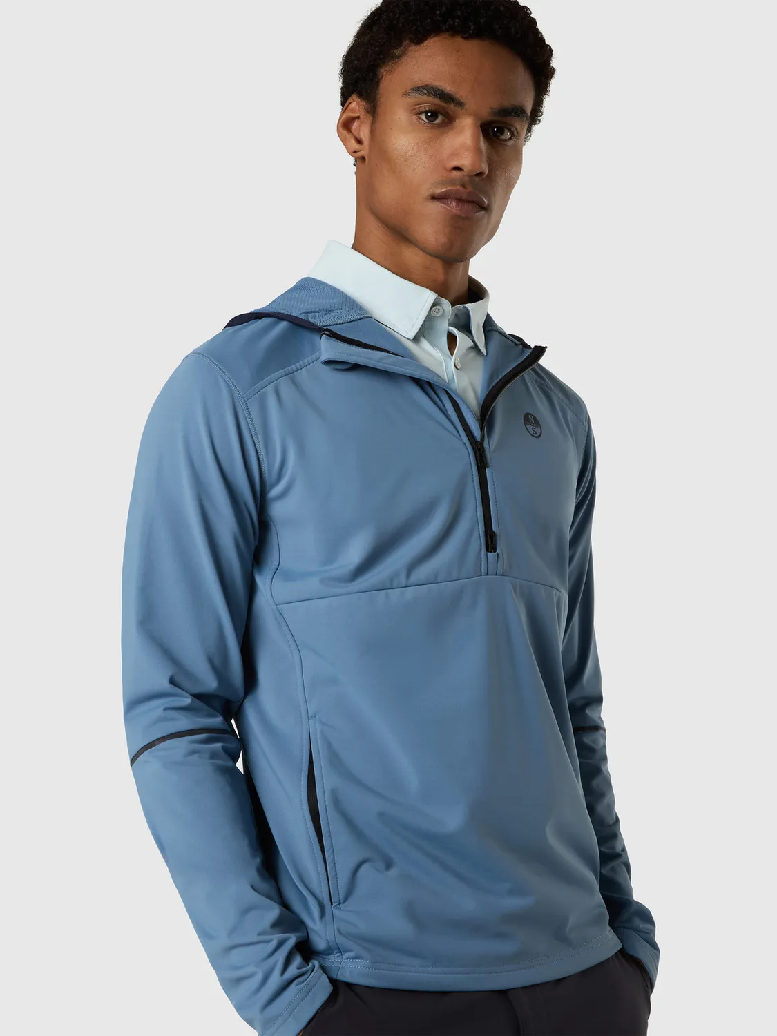 North Sails sweat capuche half-zip polaire brossée