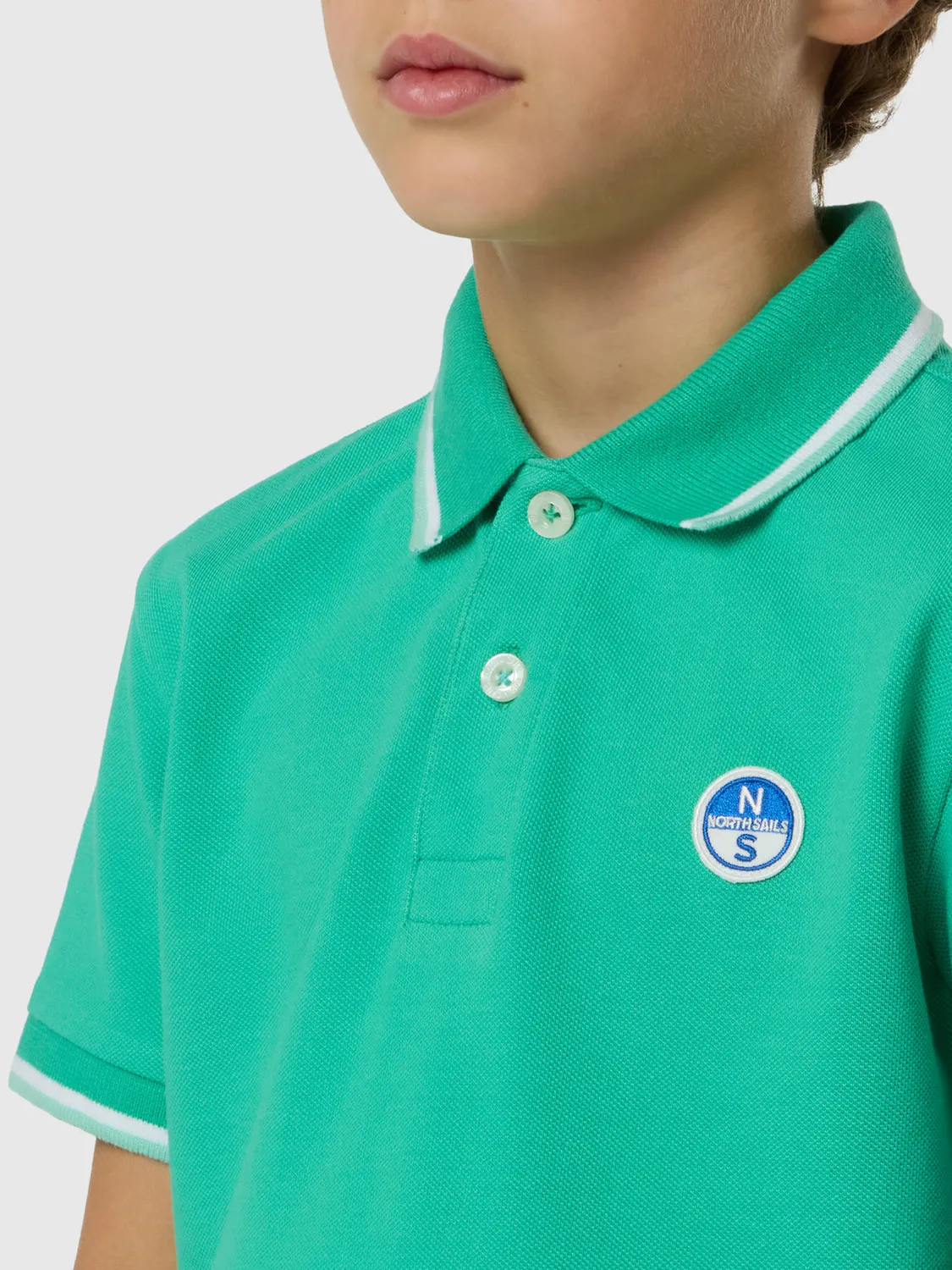 North Sails polo patch logo coton bio enfant rayé