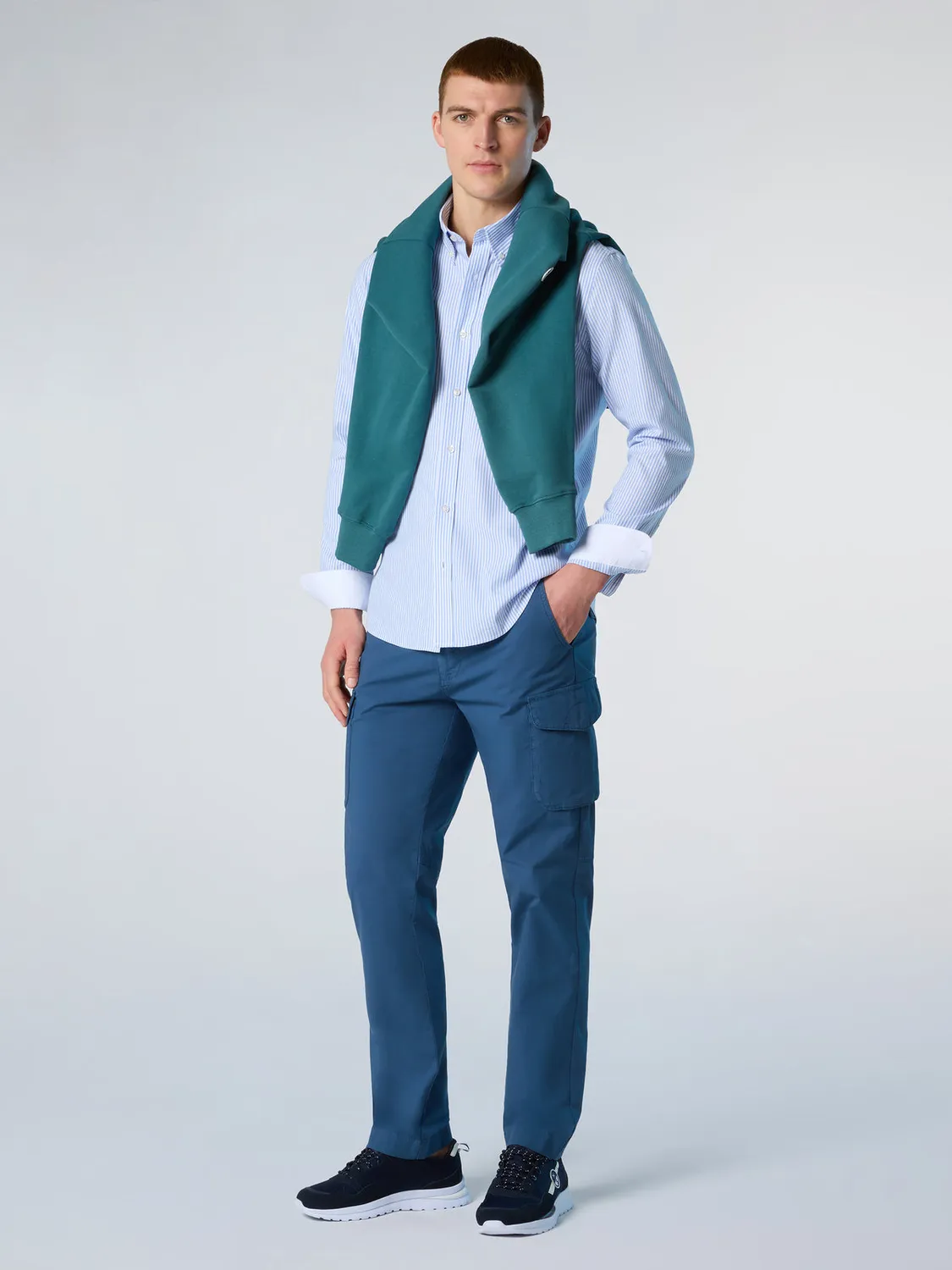 North Sails Oxford chemise rayée coton col boutoné
