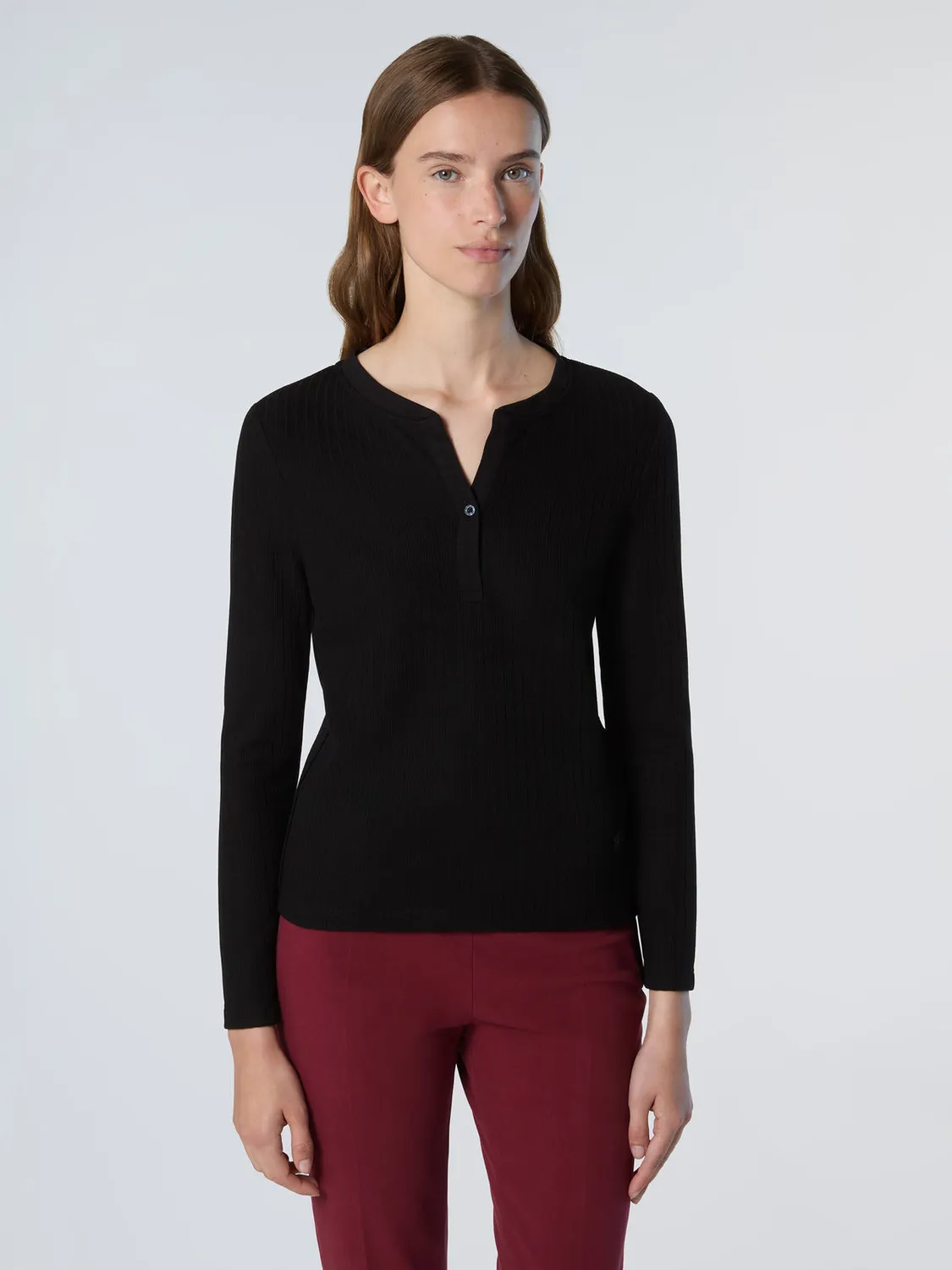 North Sails Ribbed Jersey Henley haut côtelé viscose