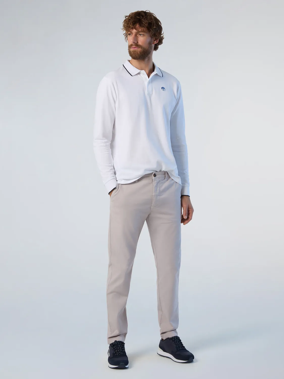 North Sails polo manches longues piqué coton bio