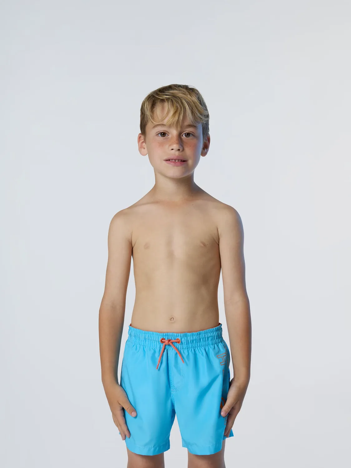 North Sails short de bain enfant imprimé vertical orange