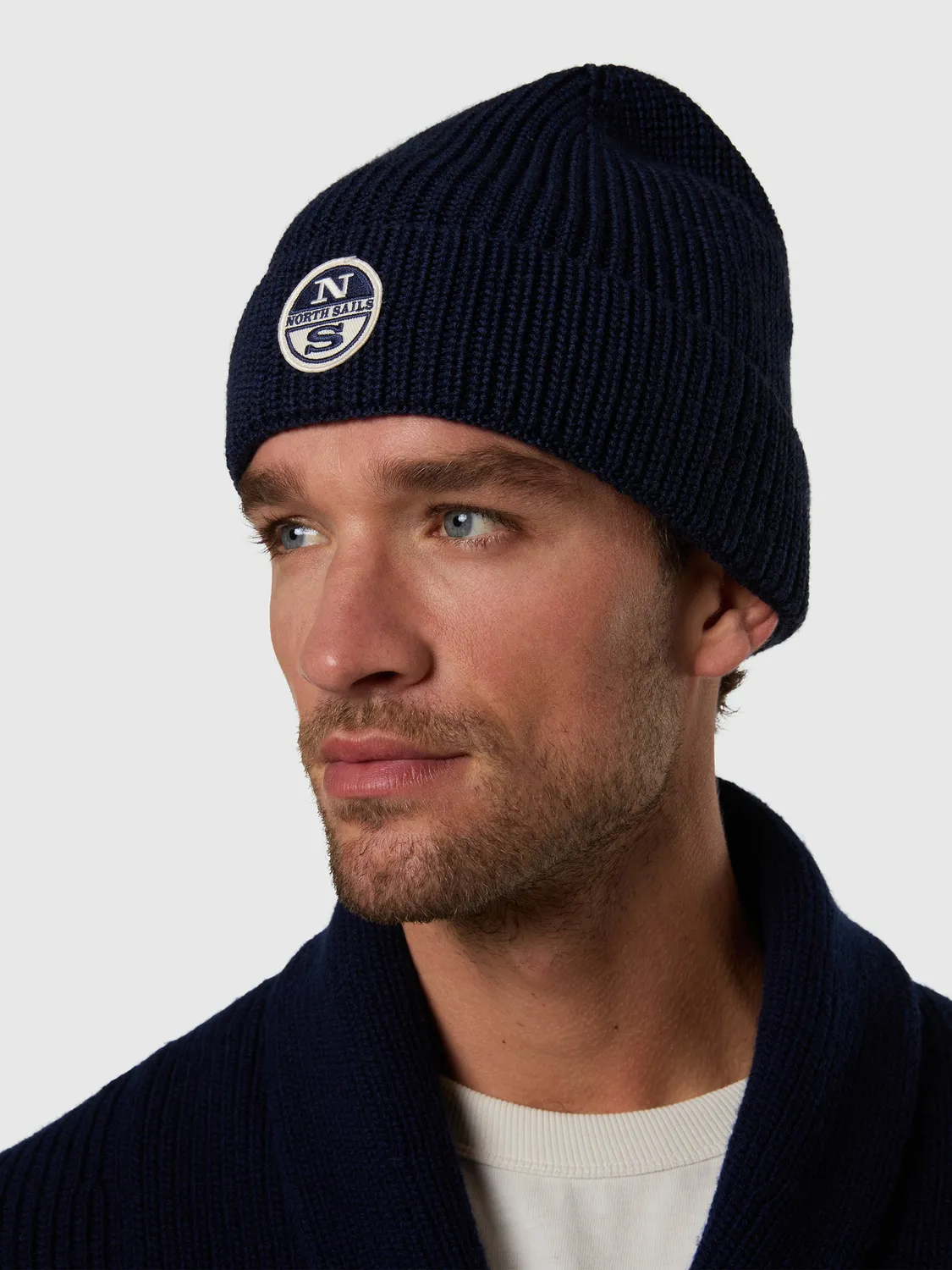 North Sails Beanie bonnet brodé white onyx