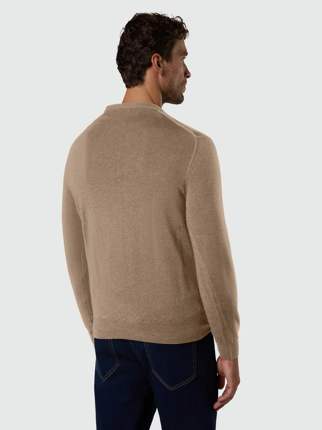 North Sails Washed Merino pull laine beige chino