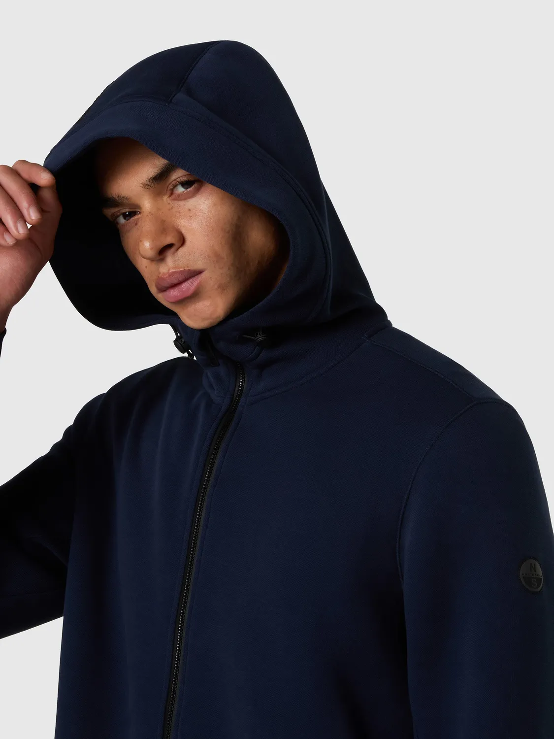 North Sails Sweat Capuche Zippé Piqué Scuba Bleu Marine