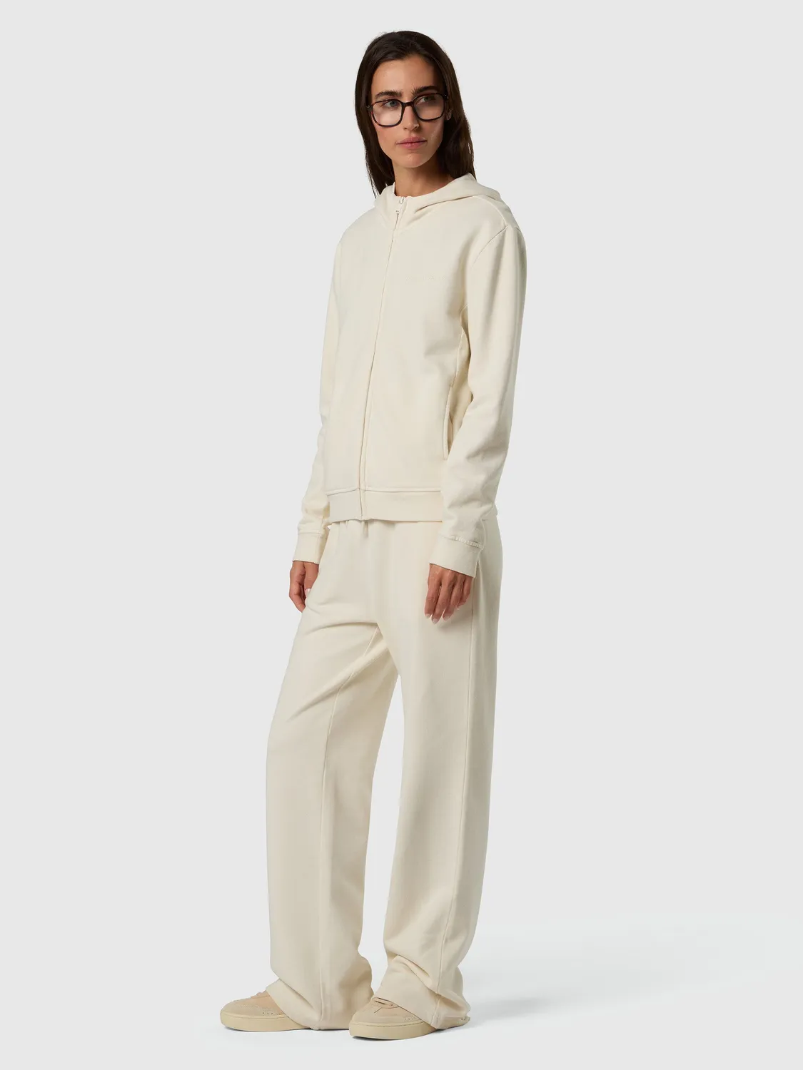 North Sails sweat capuche femme côtes blanc hiver