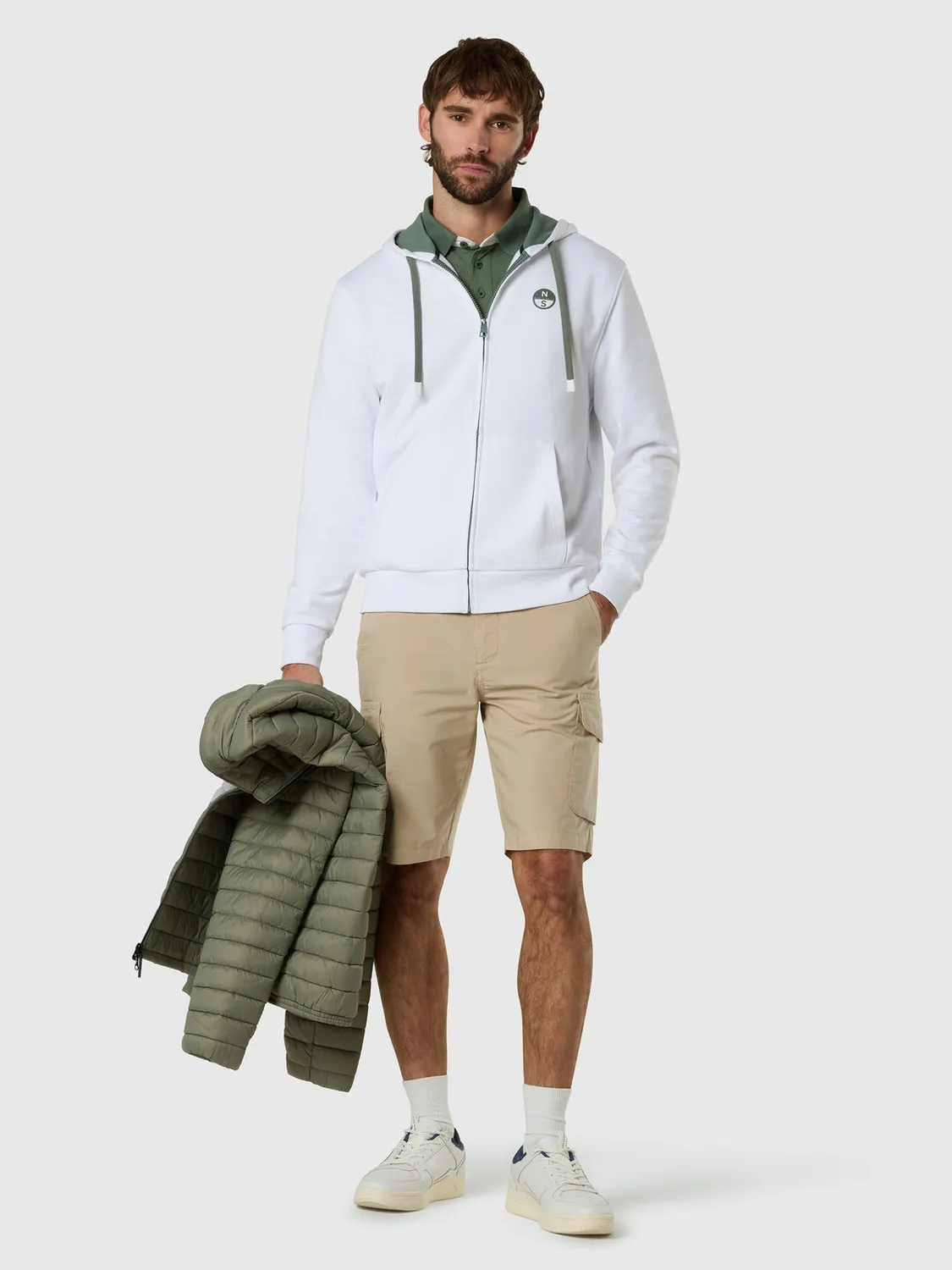 North Sails sweat zippé capuche logo contrasté