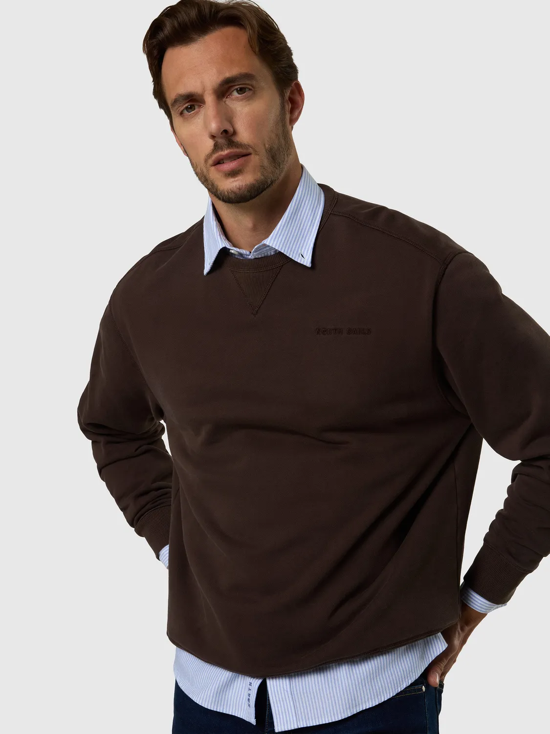 North Sails sweat stonewashed homme effet délavé