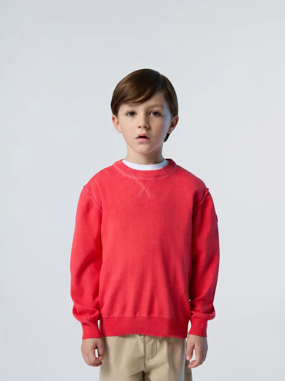North Sails pull col rond coton bio patch manche