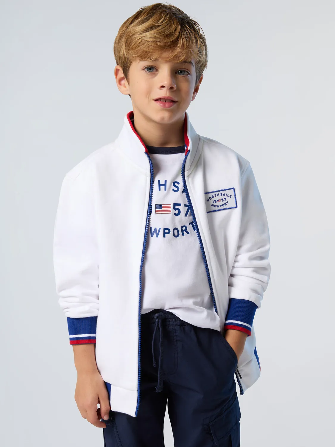 North Sails Newport sweat zippé col montant coton bio