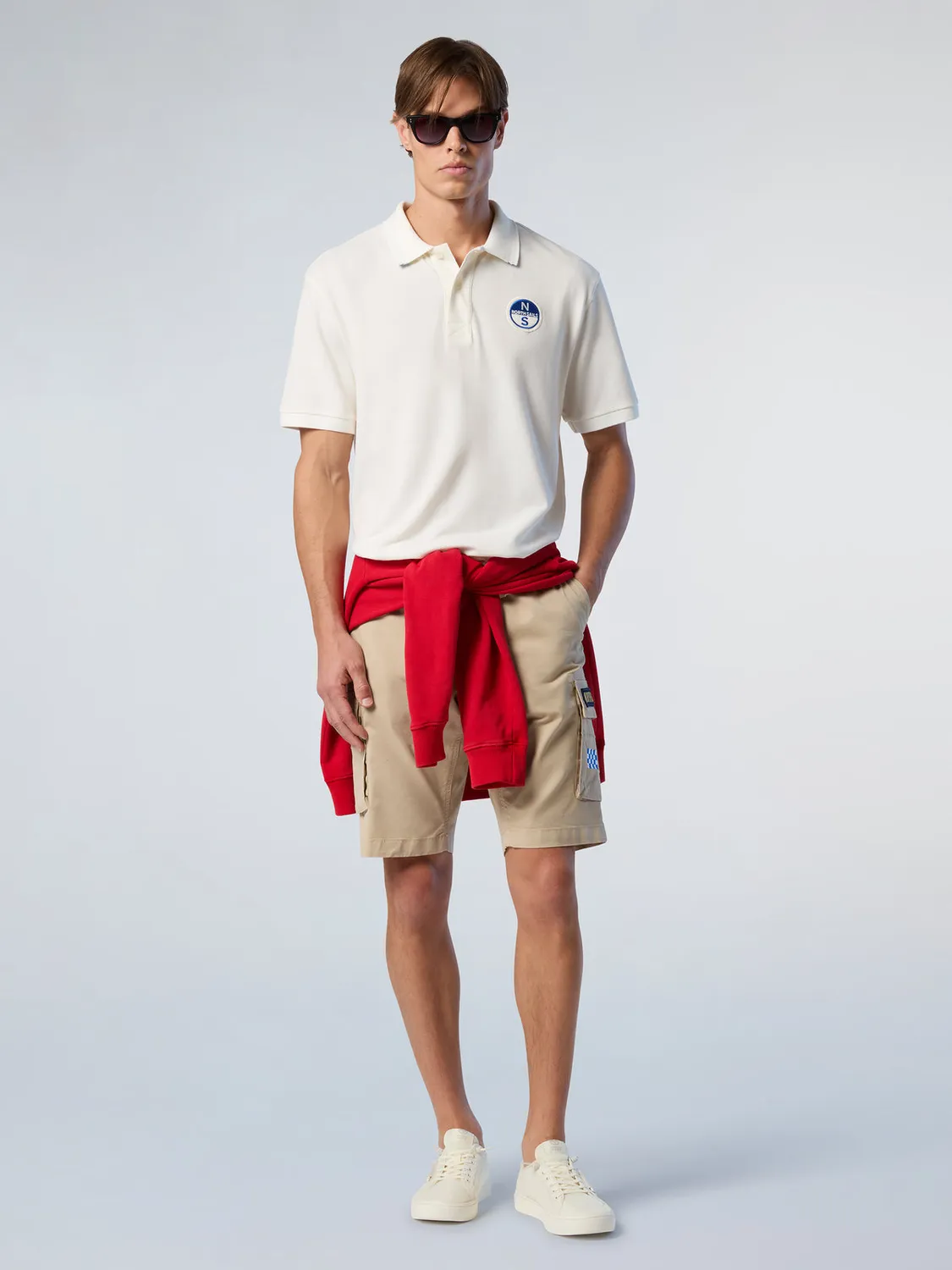 North Sails Polo piqué bio teint pigment logo