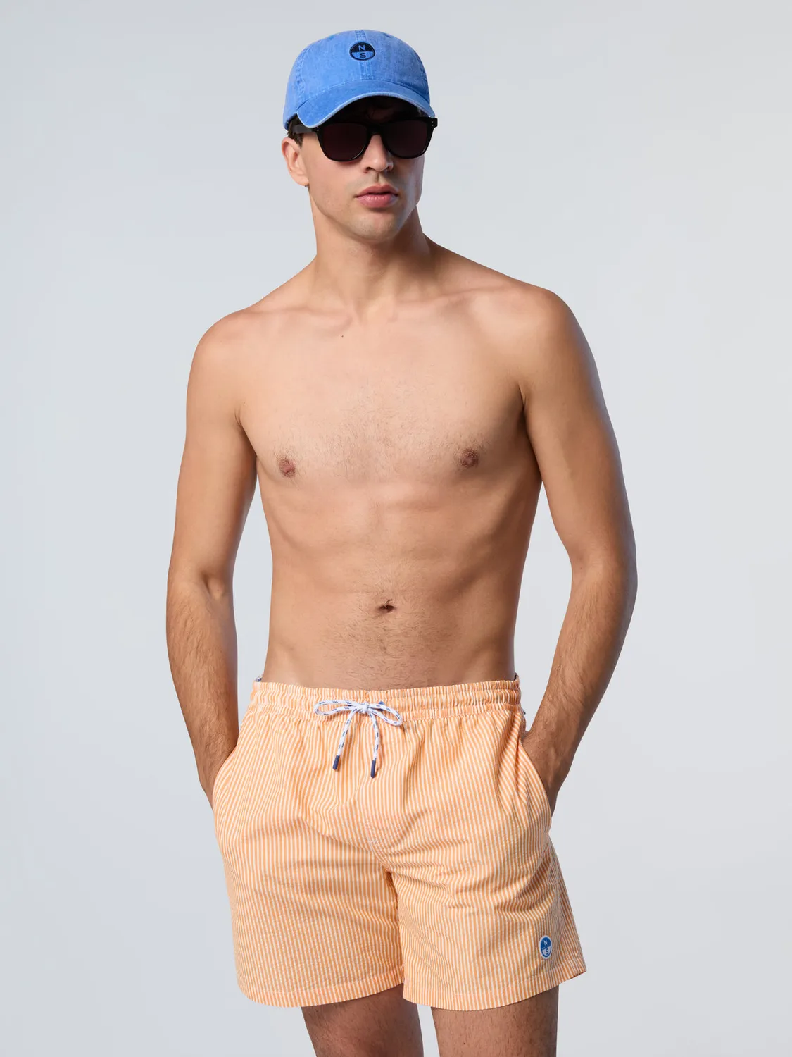 North Sails short de bain seersucker rayé coton