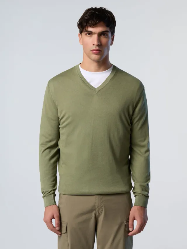 North Sails pull col V coton bio label logo