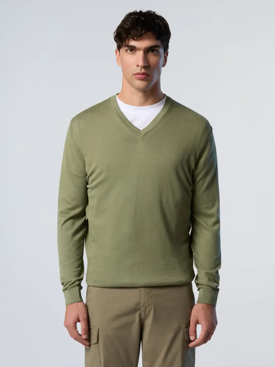 North Sails pull col V coton bio label logo