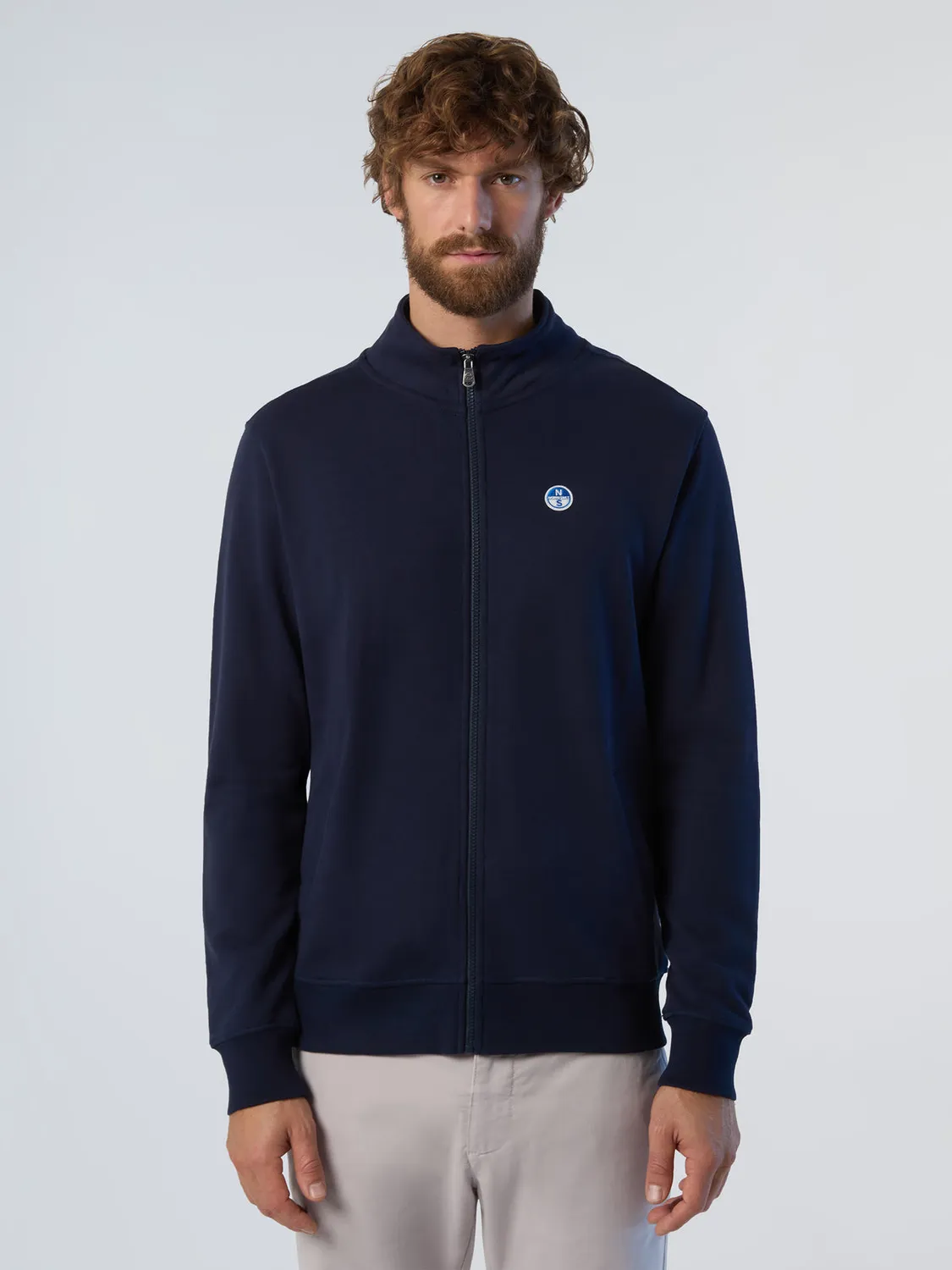 North Sails sweat zippé patch logo coton bio