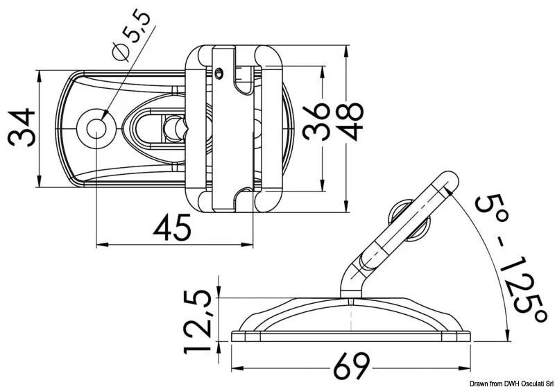 Osculati boucle sangle 30 mm inox fermoir équilibreur