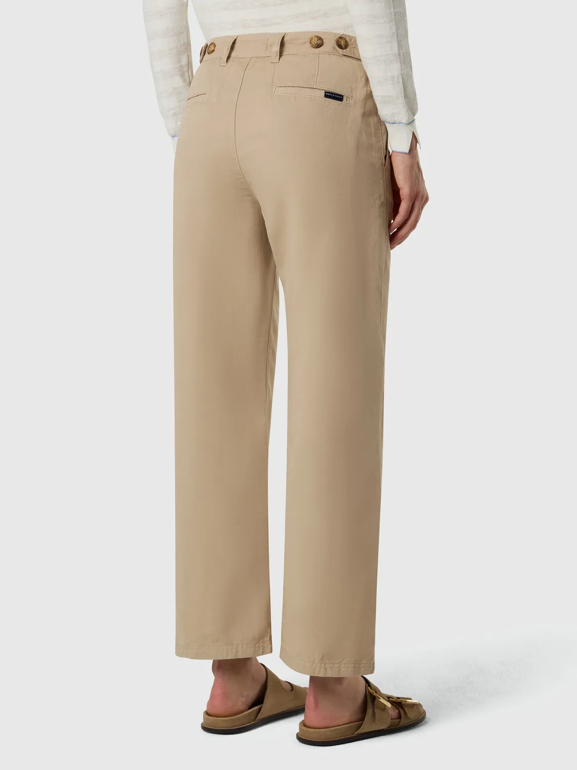 North Sails Wide-leg mariner pants pantalon large beige