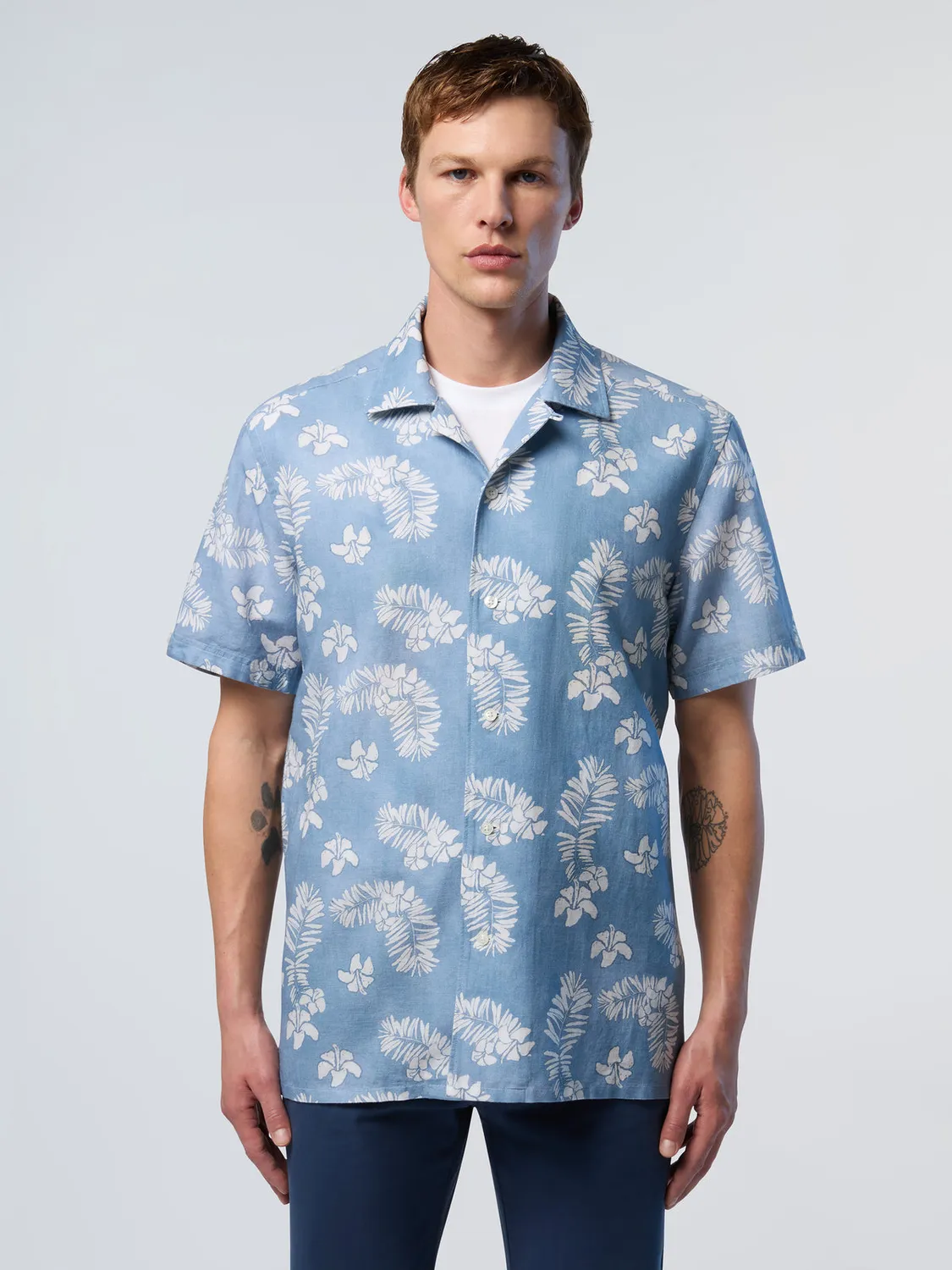 North Sails chemise bowling tropicale lin homme