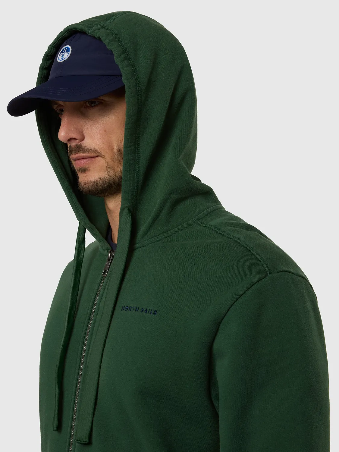 North Sails hoodie délavé capuche rouille coton